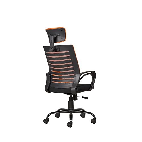 Image of CELLBELL Desire C104 Mesh High Back Ergonomic Office /Study Revolving /Computer Chair for Work from Home - Metal Base, Seat Height Adjustable, Orange