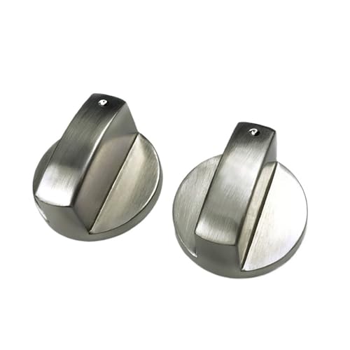 MKLHAVB Gas-Kochknopf 2 Stück Metall 6 mm/8 mm Universal-Gasherd-Bedienknöpfe, Adapter, Ofenschalter, Kochflächen-Bedienschlösser, Gasherd-Ofenknöpfe Gasherd-Regelknöpfe(6mm)