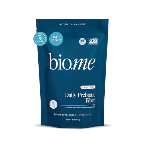 Bio.me Daily Prebiotic Fiber Powder Unflavored - 7g Per Serving - Soluble & Insoluble Fiber Supplement Powder for Women & Men - Digestive Health & Gut Health - GLP-1 Friendly, Sugar Free -...