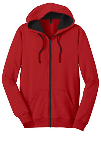 District Men's Warmth Concert Fleece Full-Zip Hoodie New Red 4X [Apparel]