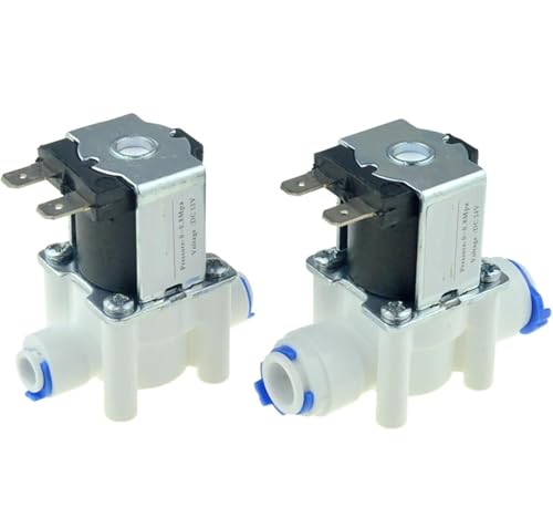 Electroválvula eléctrica de plástico de 12 V y 24 V, normalmente cerrada, con manguera de 1/4' y 3/8' for de purificación de agua por ósmosis inversa.-， 1 unidad(DC 12V For 6.35mm Hose)