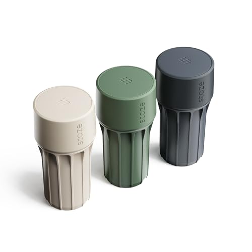 Staze Preserve - Tarros de almacenamiento sellados al vacío (148 ml), recipientes patentados a prueba de olores, contenedor de almacenamiento de hierbas y alimentos con protección ultravioleta (CAMO