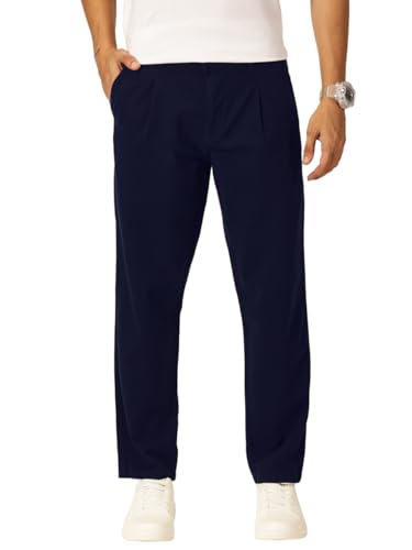 Image of Thomas Scott Men's | Solid | Light Weight | Breathable Fabric | 4 Pocket | Mid Rise | Relaxed Fit | 100% Cotton | Button Waist | Chino Trouser | Pants