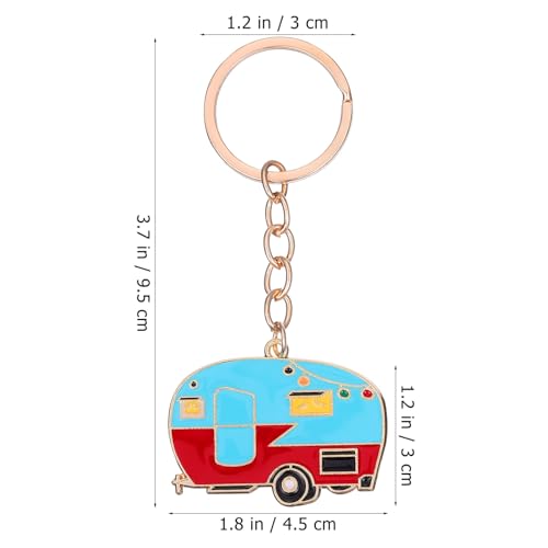 SHERCHPRY 2Pcs Camping Keychain Rv, Rv Keychain, Camper Keychain, Travel Keychain for Men Women Travel Trailers Accessories (Zinc Alloy)