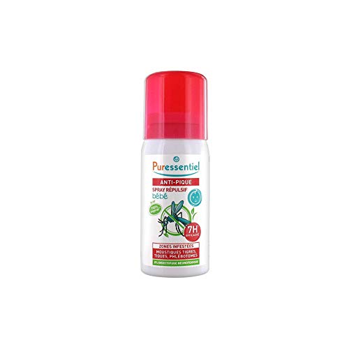 Puressentiel - Anti Pique - Spray Répulsif et Apaisant Bébé - Zone infestées tempérées et tropicales - Actif 100% d'origine naturel - 0% d'insectifuge neurotoxique - 60 ml