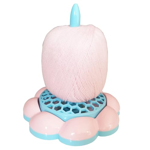 Image of HONEYSEW Yarn Holder Stand for Crocheting, Non-Slip Yarn Ball Holder Dispenser for Knitting, Yarn Spindle Storage Organizer (Blue)