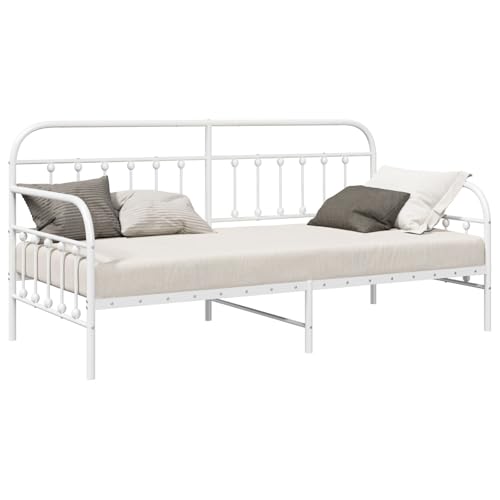 vidaXL Cama Tipo daybed Blanca 90x190 cm Acero