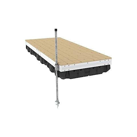 PlayStar Aluminum Floating Dock Kit W/Resin Top - 4'X10' Strong, Lightweight Aluminum Floating Dock 4'X10' with Resin Top Cover