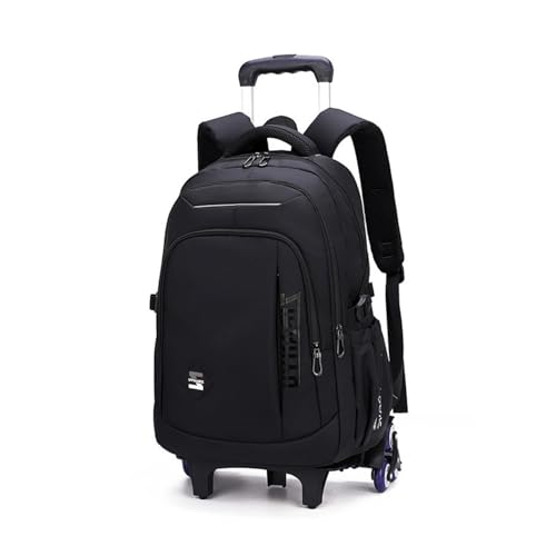 MIAISHUVO Mochila Ruedas para Niñas y Niños, Mochila Escolar Con Carrito de Seis Ruedas, Bolsas Escolares Impermeable para Adolescentes, Mochila de...