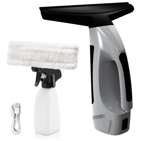 JQCSR Cordless Window Vacuum with Spray Bottle Cover