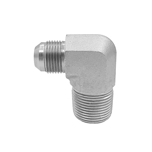 Image of 2501-12-16 Hydraulic Adapter Fitting 3 /4 inch Male JIC 37(1-1 /16 inch-12 SAE) x 1 inch Male (1 inch-11-1 /2 NPTF) 90Pipe Joints Elbow /Corner Carbon Steel