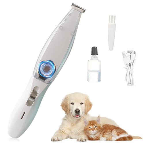 Cortapelos para Perros Con Aspiradora, maquina Cortar Pelo Perros, cortadora de pelo profesional para mascotas, Maquina de Cortar Pelo Perro USB recargable, para Patas, Ojos, Orejas, Cara, Cuerpo