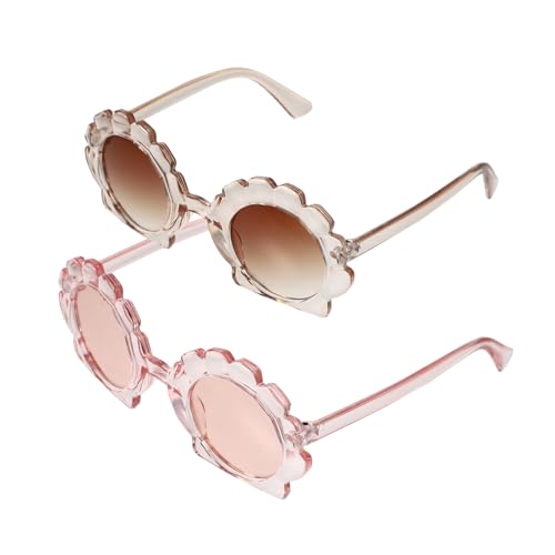 2Pairs Sunglasses Funny Shell Design UV Protection for Travel Tea Comfortable Eyewear for Outdoor Activities and Parties Boys