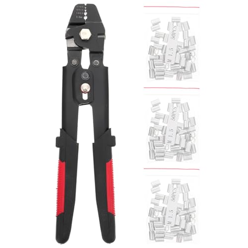 WATIIFUFU プレミアム圧着工具 多機能ワイヤーストリッパー 釣り仕掛け対応 耐腐食ステンレス製 ワイヤーロープ圧着プライヤー コンパクト収