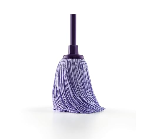 Mery | Fregona Microfibra | Fregona Super Absorbente | Cabezal Extragrande | No Deja Rastro | Fabricada en Cruz | Mayor Durabilidad | Rosca Universal | Color: Lila, 22 cm