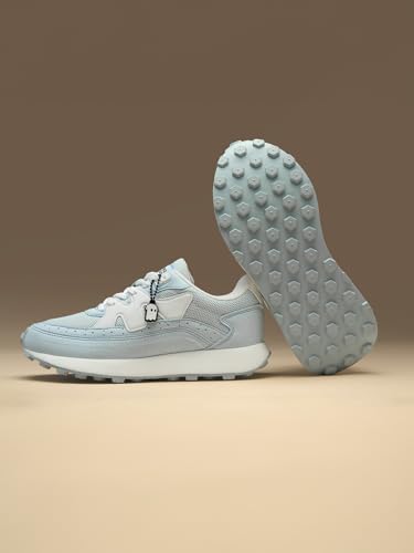 Image of The Souled Store Milano: Women and Girls Low Top Sneakers Retro Trainer Microfiber Suede and Engineered Mesh Cushioned Insole Retro Sole Lace Up Lightweight Breathable
