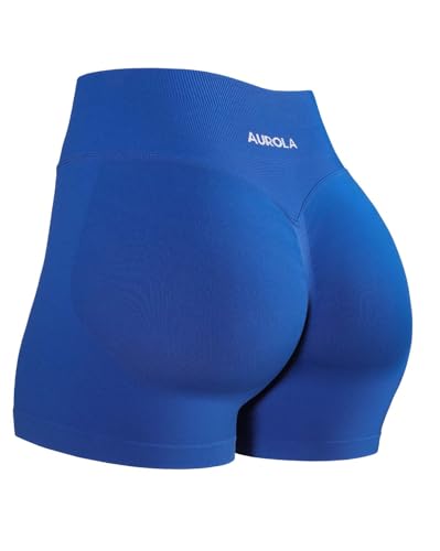 Image of AUROLA Influence Workout Shorts for Women,2.5 3.5 4.5 5.5 6.5 No Roll Up Squat Proof Scrunch Seamless Compression Gym Short