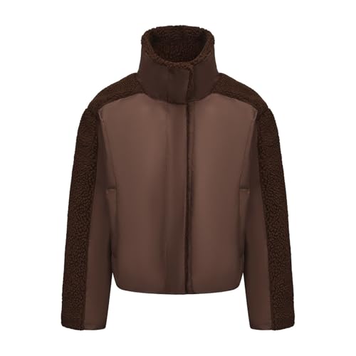 Veste hiver chaude laine d'agneau coupe ample et manches longues