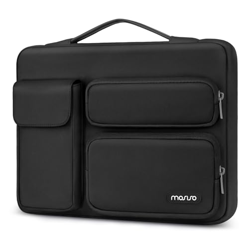 MOSISO Ochronny pokrowiec na laptopa 360 33.8 cm, pokrowiec na laptopa 13–13,3 cala, kompatybilny z MacBook Air/Pro 13/Pro 14, HP Dell, ASUS Lenovo, otwierana z boku torba z 2 podniesionymi i 1