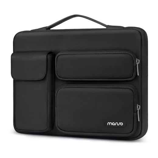 MOSISO 360 Protective Laptop Case 13.3 inch, 13-13.3 inch Laptop Sleeve Compatible with MacBook Air/Pro 13 / Pro 14, HP Dell ASUS Lenovo, Side Open Bag with 2 Raised&1 Flapover Pockets, Black