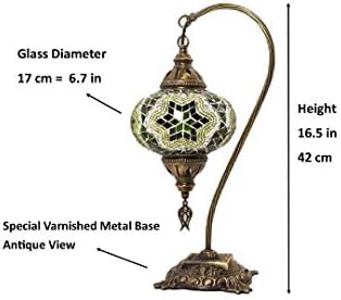 Turkish Lamp - Handmade Turkish Mosaic Table Lamp - Decorative Moroccan Lamp - Lighting for Bedroom and Livingroom Led Bulb with Gift Box