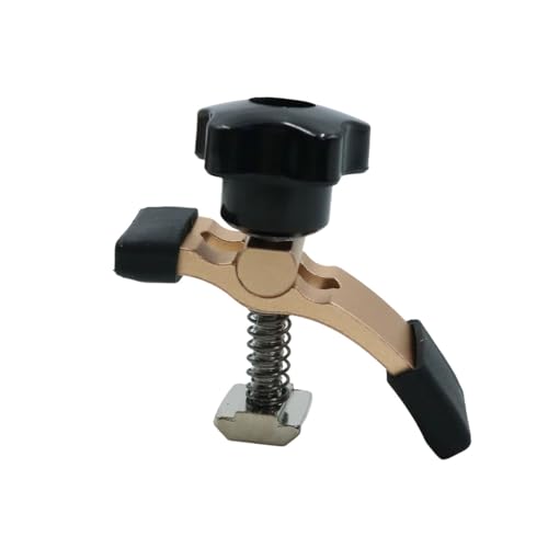 Ubric 2er-Pack T-Nut-Niederhalter, Gummischutzhülle, kann 45 mm dick drücken, geeignet für Holz- und Metallverarbeitung (Gold)