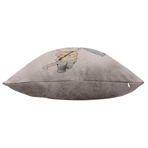 Coussin chat sous un parapluie effet cuir pour déco de salon - 6