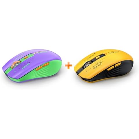 RAPIQUE Bluetooth Wireless Mouse - (BT1/BT2+USB Receiver) Dual Mode, Rechargeable, Quiet Click, Multi-Device Compatibility for Laptop, Computer, MacBook, Tablet Cover