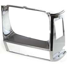 Head Light Headlight Door Headlamp Bezel Driver Left Side Hand for Jeep for Cherokee 1984-1990 for Comanche 1986-1990 for Wagoneer 1984-1990 Chrome 55002245 CH2512109