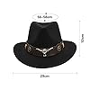 IBLUELOVER Men Women Felt Trilby Fedora Hat Wide Brim Western Cowboy Hat Vintage Derby Party Cap Shapeable Outback Bush Cap with Buckle Band Black #5