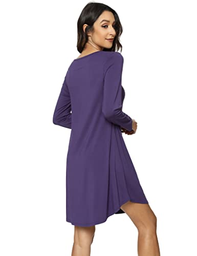 Image of GYS Womens Bamboo Viscose Nightgown Super Soft Lightweight Night Shirts for Sleeping