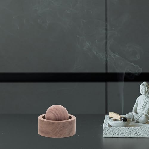 Set 4 Difusores Aromáticos de Madera Natural Círculo Nogal miniatura 4