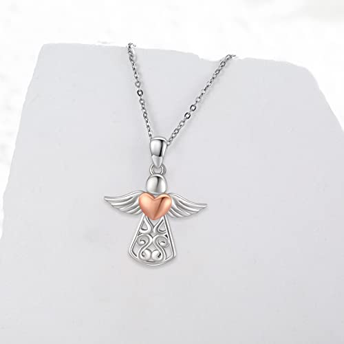 Cuoka Miracle Angel Necklace 925 Sterling Silver Guardian Angel Pendant Necklace For Women Angel Wings Jewelry Birthday Gifts For Women Girls #TOP5