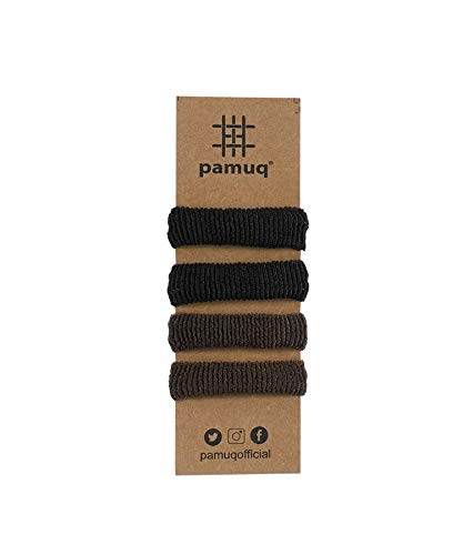 Foto von pamuq Haarturban Baumwolle 100% - grau-braun, 2er Set - mit 2 Knöpfe - Turban-Handtuch Knopf Haar-Handtuch Kopf-Handtuch Knopf Haarturban schnelltrocknend Hair Towel Handtuch Haare Haartrockentuch