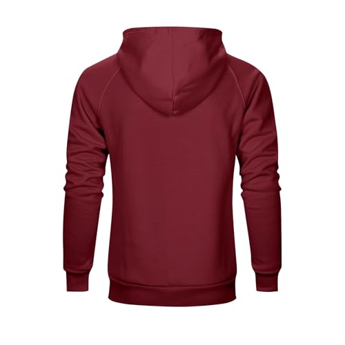 Ymosrh Men's Casual Hoodies, Long Sleeve Letter Print Pullover Hooded Sweatshirts with Pocket, M-5XL3