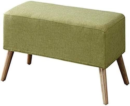 Repose-pieds pouf en tissu et bois déhoussable pour salon