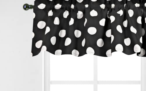 Crabtree Collection Valances For Windows Kitchen Curtains Classic Black Polka Dot Window Treatments Country Home Window Valance Curtains (16X60) #TOP9