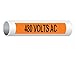 ComplianceSigns.com 480 Volts Ac Pipe Label Decal, 8x2 inch 5-Pack Vinyl for Pipe Markers