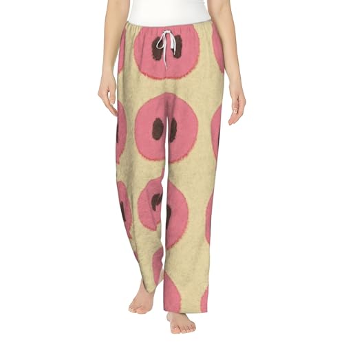 Pantalon de pyjama en polaire pour femme | Bas de nuit flanelle rétro à nez de cochon confortable