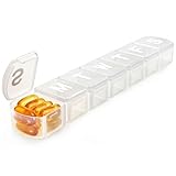 Extra Large Weekly Pill Box Organizer 7 Day, MOLN HYMY 1 Week Jumbo Pill Dispenser Case One Time a Day, Daily Med Container to Hold Vitamin and Supplement (White)