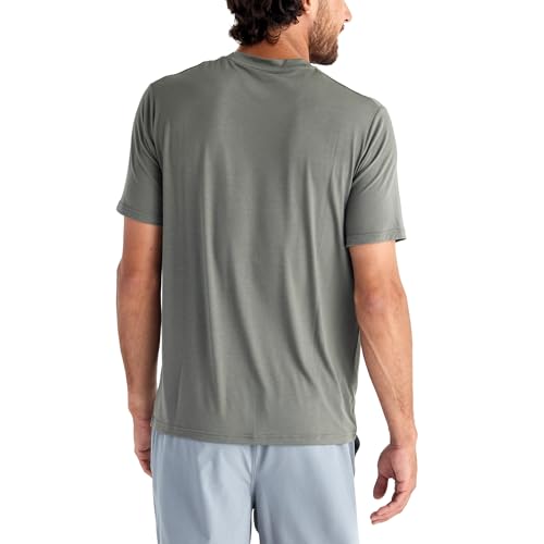 Free Fly Men's Motion Tee - Crew Neck Bamboo Viscose T-Shirt with Sun Protection UPF 50+2