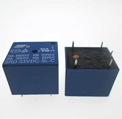 Relé 3V SRD-03VDC-SL-C con capacidad de 10A 250VAC para control seguro de alta potencia