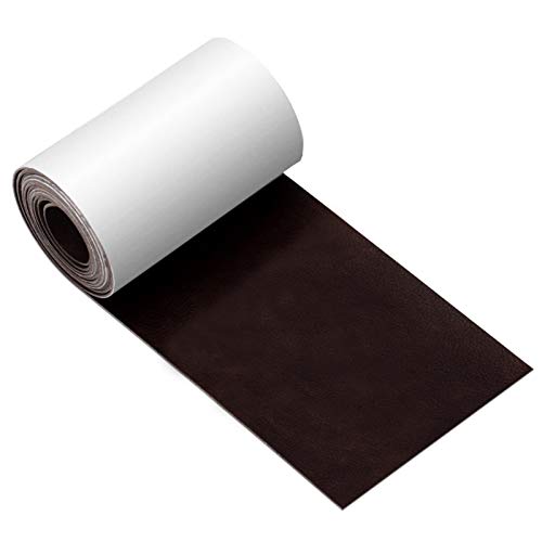 Patch de Réparation en Cuir, 10,2 x 127,2 cm 1 Rouleau Auto-Adhésif en Cuir PU Patch de Réparation Kit Premiers Soins pour Canapés, Chaises, Sièges de Voiture, Sacs à Main, Vestes - Brun Cover