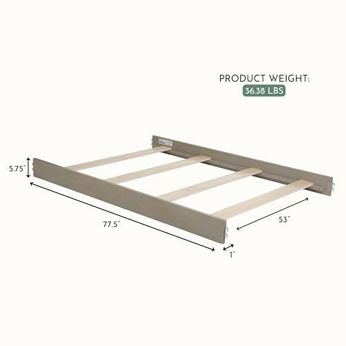 Image of Evolur Full-Size Bed Conversion Rails, Designed & Tested Cribs, Durable Hardwood Build with Secure Mattress Slats, Easy Assembly - Sienna