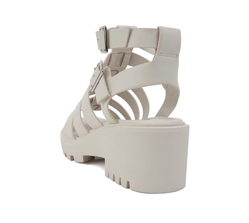 Image of Soda inchRebirth inch ~ Women Open Toe Fisherman Multi Strap Buckle Lug Sole Low Block Heeled Sandals