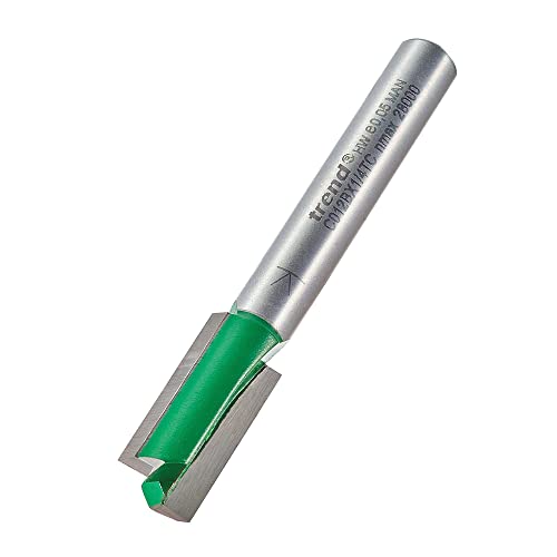 Trend CraftPro Fraise Droite Deux Flûtes, Queue de 1/4 Pouce, Diamètre de Coupe 9mm & Longueur de Coupe 19mm, Plaqué Carbure de Tungstène, C012BX1/4TC