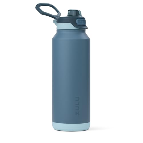 Image of ZULU Powerfill Pro 40oz Stainless Steel Water Bottle with Quick Fill Lid, Triple Walled Vacuum Insulated Metal, Leak Proof Locking Lid, Sip and Chug, Reusable BPA Free, High Tide
