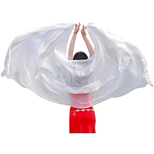 Nimiman Women 100% Real Silk Belly Dance Veils Dancing Hand Scarves Gradual Color Adult Size