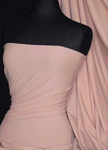 Premium Quality Matte Nylon Lycra | 4 Way Stretch Swim Wear, Dance Leotard, Leggings Material | Matching Shades in Mesh | 50+ Colours in Stock | Sold by The Metre | by Tia Knight (Peach, 1 Metre)