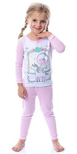 Peppa Pig Toddler Girls' Unicorn 4 Piece Long Sleeve Pajama Set Mix Match2